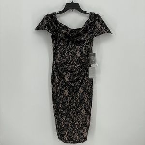 VINCE CAMUTO Black Lace and Sequin Cocktail Dress